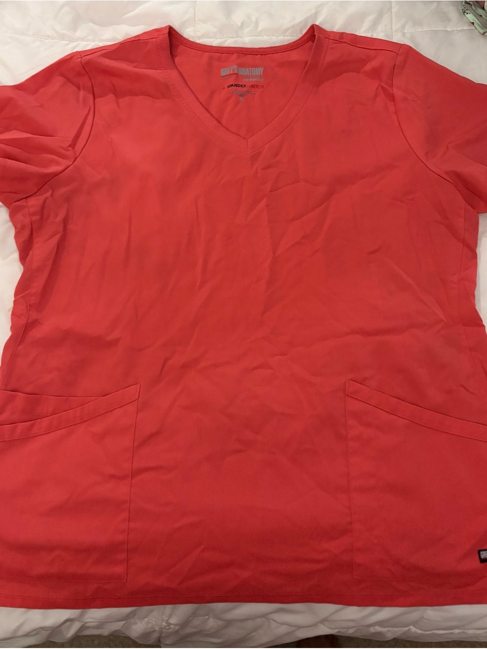 Grey's Anatomy Coral V-Neck Scrub Top & Bottom